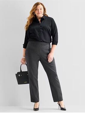 Liz Claiborne Straight Leg Dress Pants in Charcoal